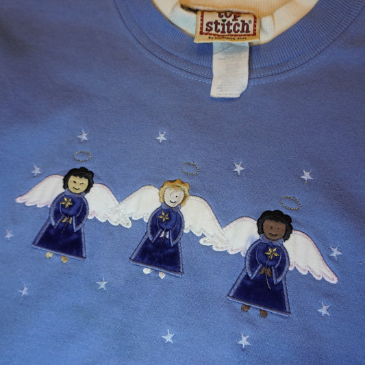 Vintage Top Stitch Angel Sweater