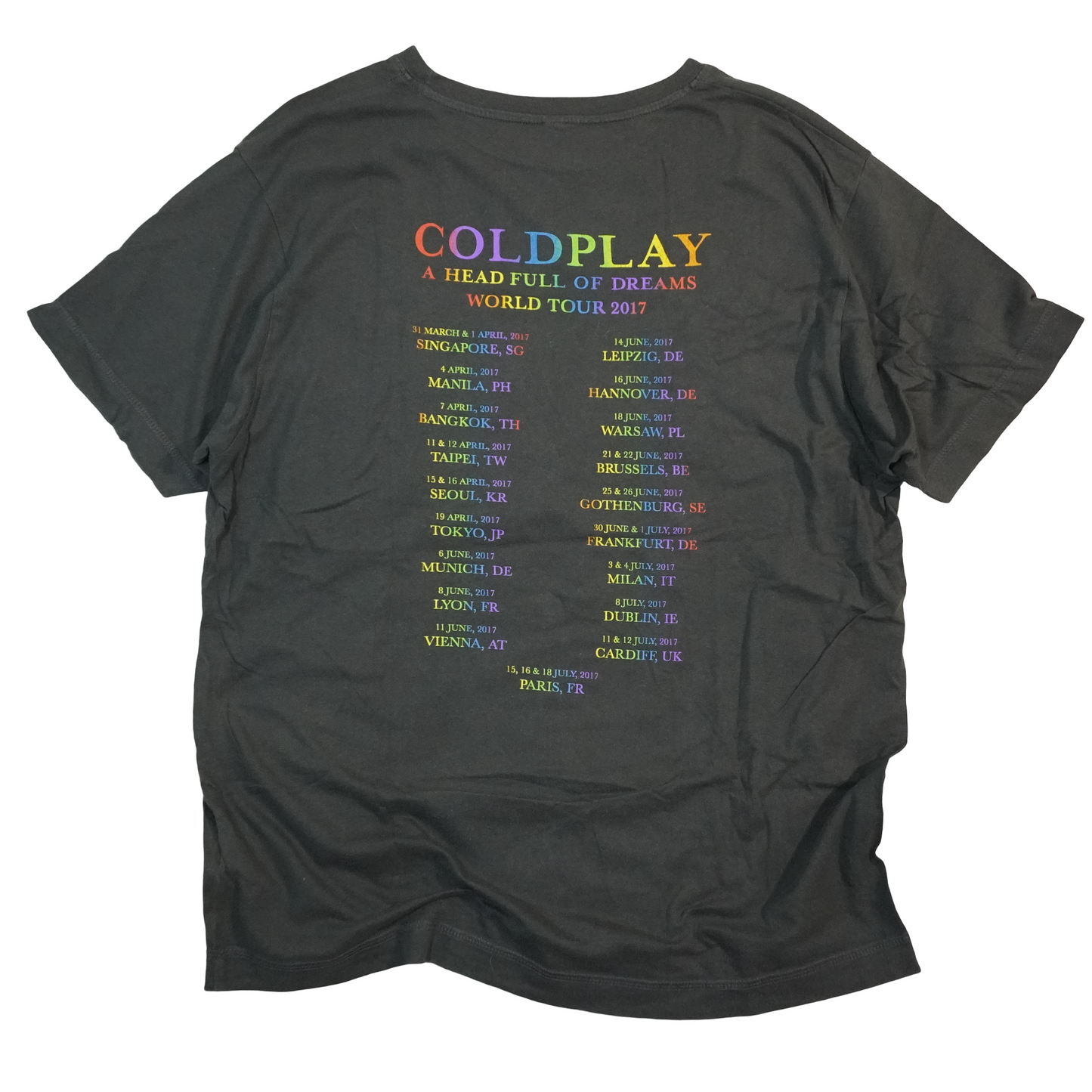 Cold Play 2017 Tour Tee