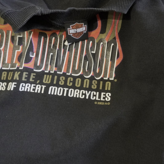 Harley Davidson Sweatshirt Flames Crewneck