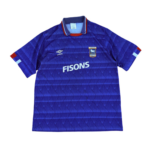 1989-92 Ipswich Town Fisons Home Shirt